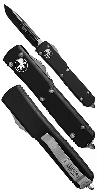 Нож Microtech Ultratech Satin 121-1 с автоматическим открытием/закрытием клинка.