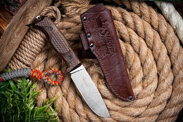 Туристический нож Kizlyar Supreme Ural AUS-8 StoneWash Орех