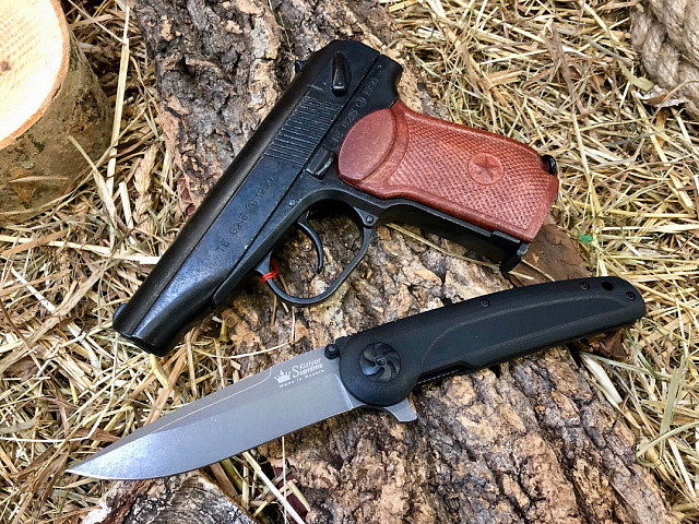 Складной нож Kizlyar Supreme Biker Z D2 TacWash Black G10
