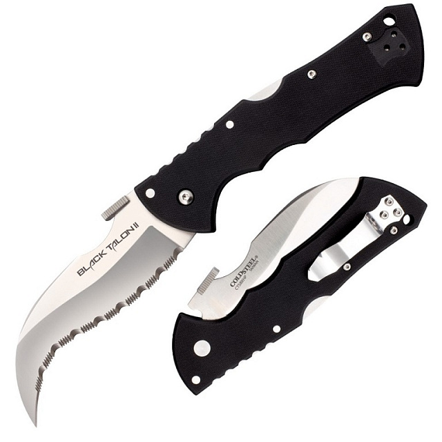 Складной нож Cold Steel CS22BS Black Talon II Serrated Edge - сталь S35VN
