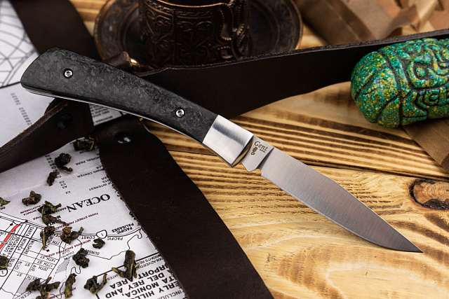 Складной нож Kizlyar Supreme Gent D2 Carbon StoneWash
