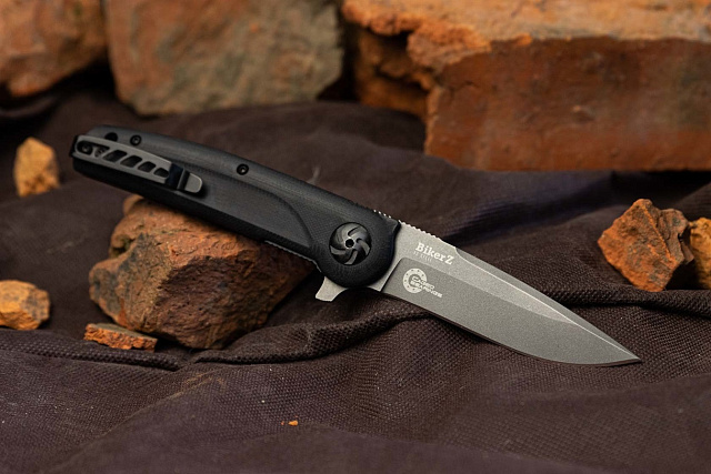 Складной нож Kizlyar Supreme Biker Z D2 TacWash Black G10