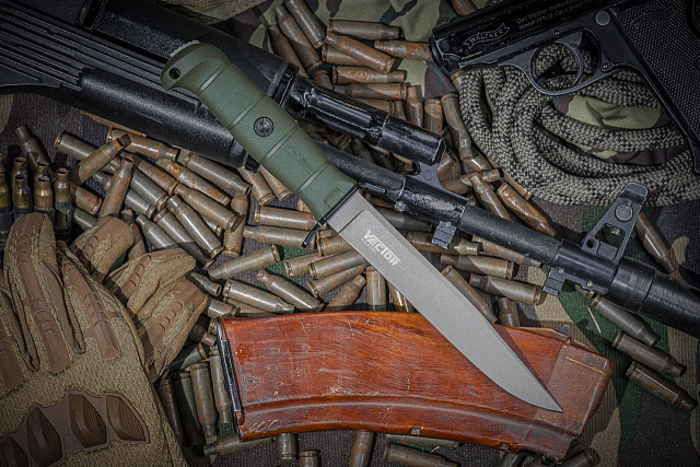 Тактический нож Kizlyar Supreme Vector AUS-8 TacWash Олива