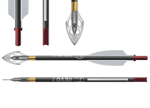 Стрела карбоновая 6,5" для арбалета Ek Revo 7 наконечник Broadhead (комплект 7 шт.)