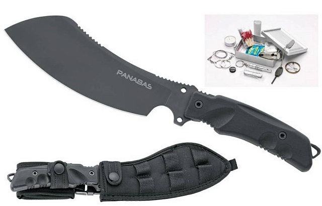 Мачете с набором выживания FOX FX 509 Panabus Forprene Black Handle