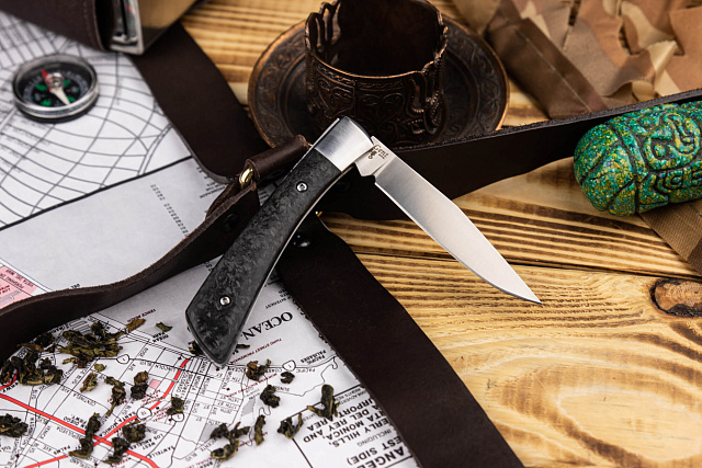 Складной нож Kizlyar Supreme Gent D2 Carbon StoneWash